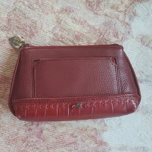 Brighton small red leather coin bag